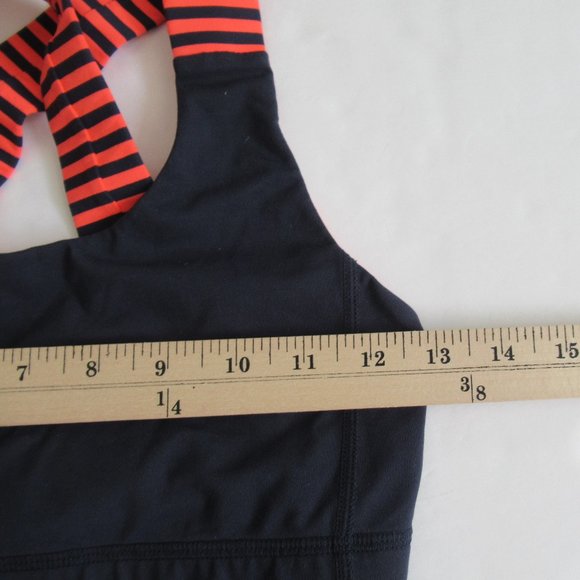 Lululemon 2 Dark Blue with Orange Cross Back Strap Sports Bra Size 2 or XS - Picture 8 of 9